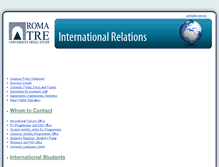 Tablet Screenshot of internationalrelations.uniroma3.it